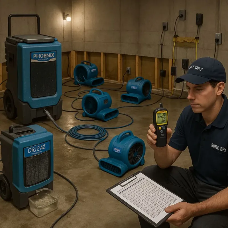 Structural Drying and Dehumidification process in East Saint Louis, IL